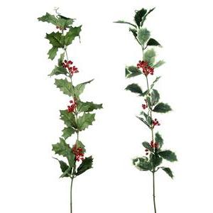 Branche Houx baies pailletés rouge - H 92 cm