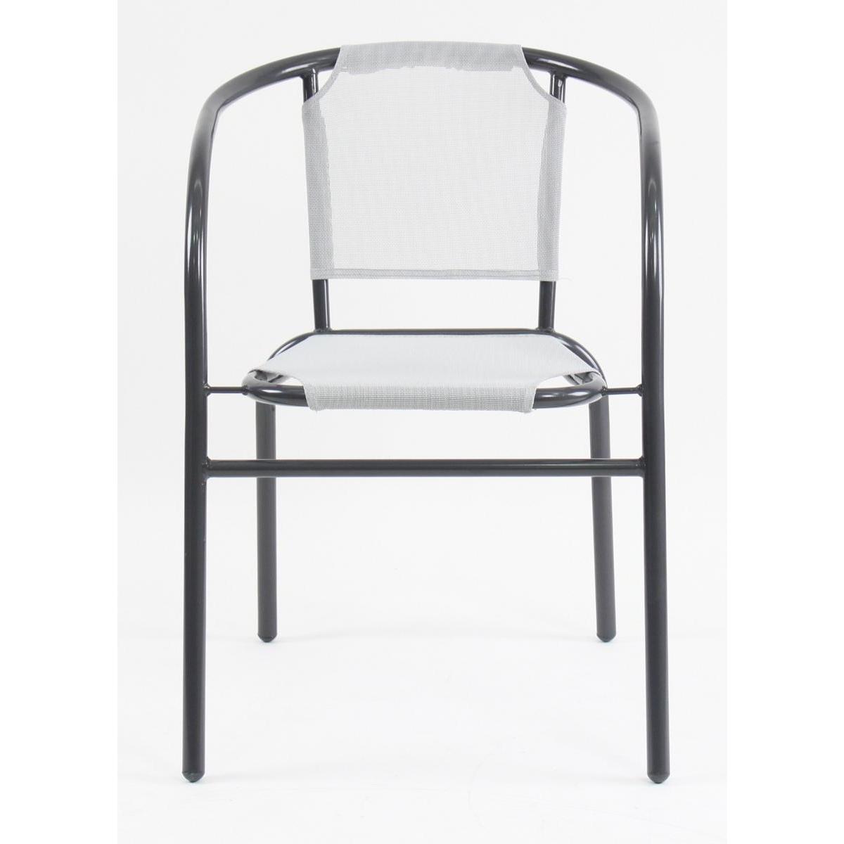 Fauteuil Caleta - Acier et textilène - 59 x 51 x H 72 cm - Gris clair Fauteuil Caleta - Acier et textilène - 59 x 51 x H 72 cm - Gris clair