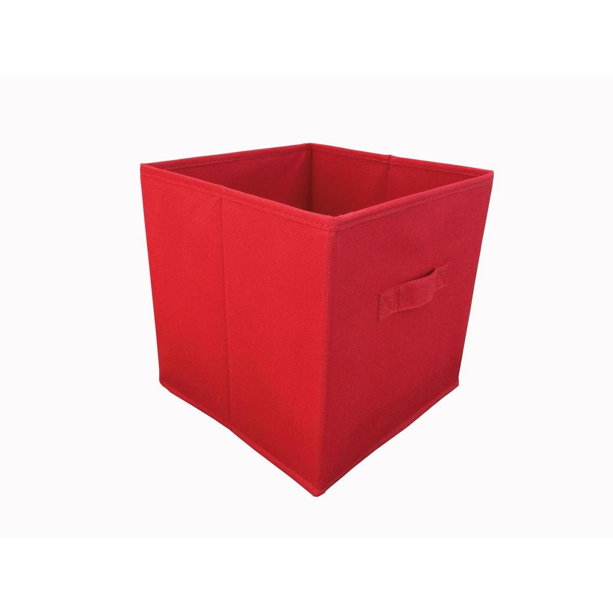 Cube de rangement - 28 x 28 x H 28 cm - Rouge