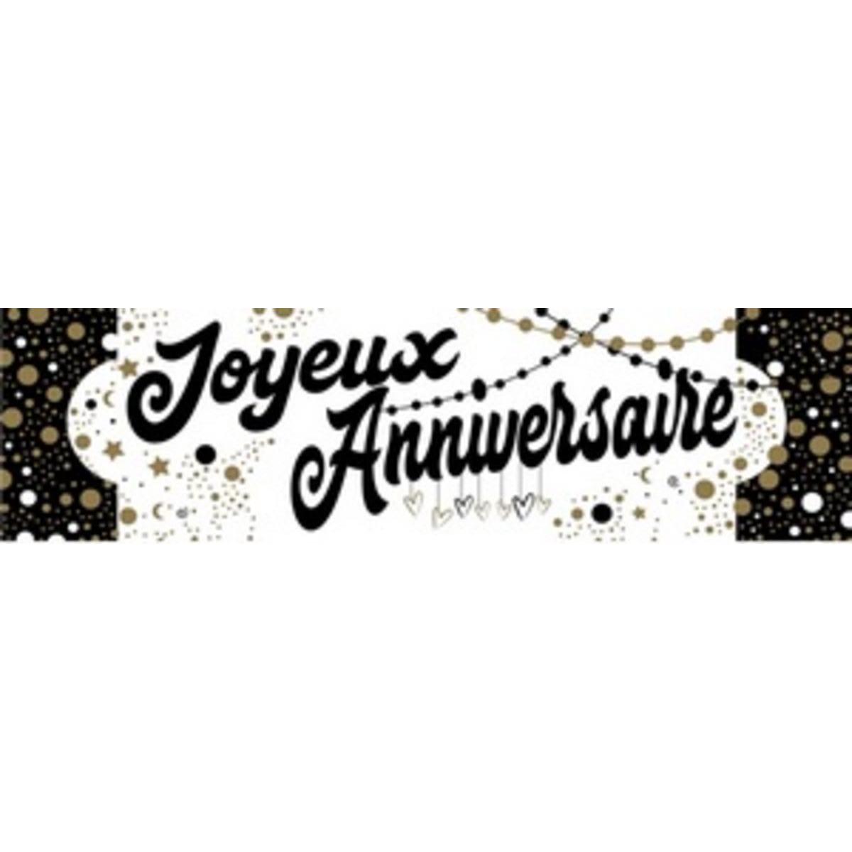 Joyeux Anniversaire Adultes Banniere Pap 244x 16 Cm X 1 Vaisselle Jetable La Foir Fouille