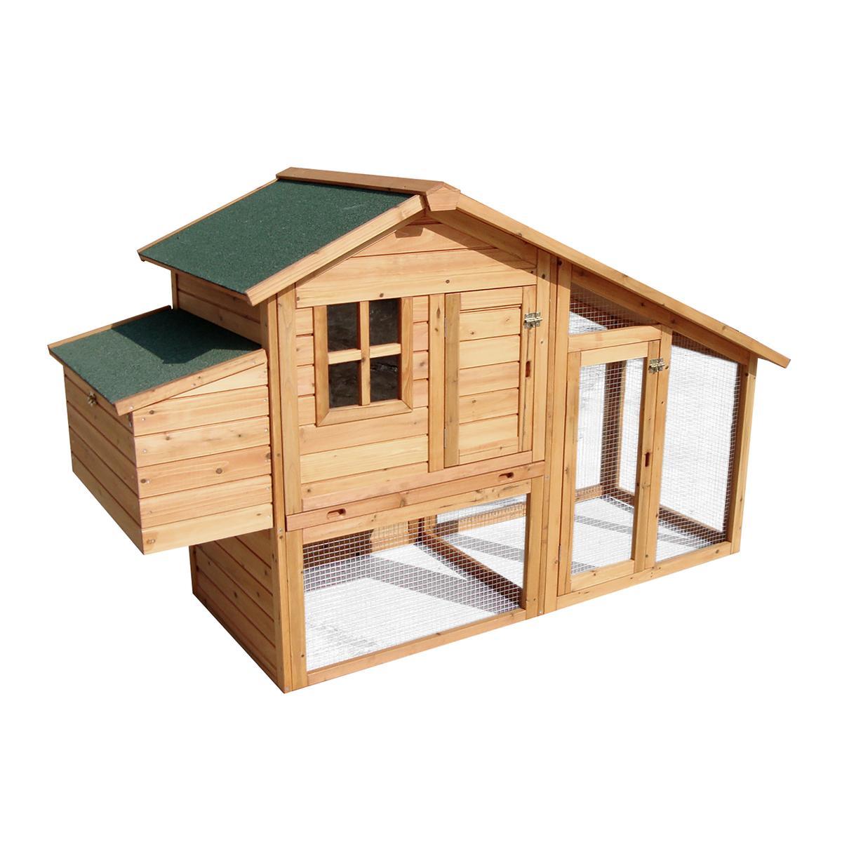 Poulailler - Bois naturel - 150 x 66 x H 100 cm
