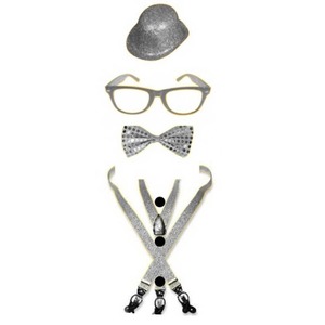 Kit 4 accessoires de déguisement - Gris argent