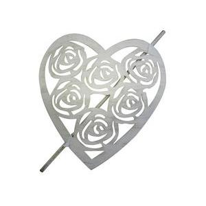 Embrasse cœur - Métal - Ø 17,5 cm - 23 cm - Blanc