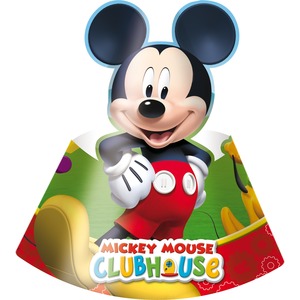 Lot de 6 chapeaux Mickey Playful en carton - 11 x 15 cm - Multicolore