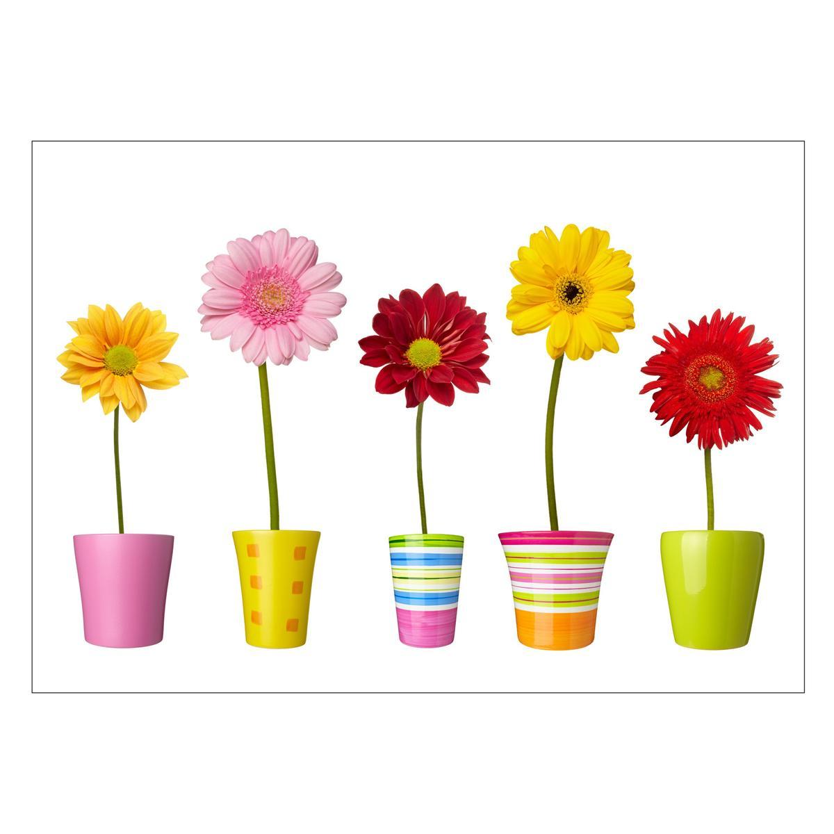 Stickers fleurs - Papier et PVC - 50 x70 cm - Multicolore Stickers fleurs - Papier et PVC - 50 x70 cm - Multicolore