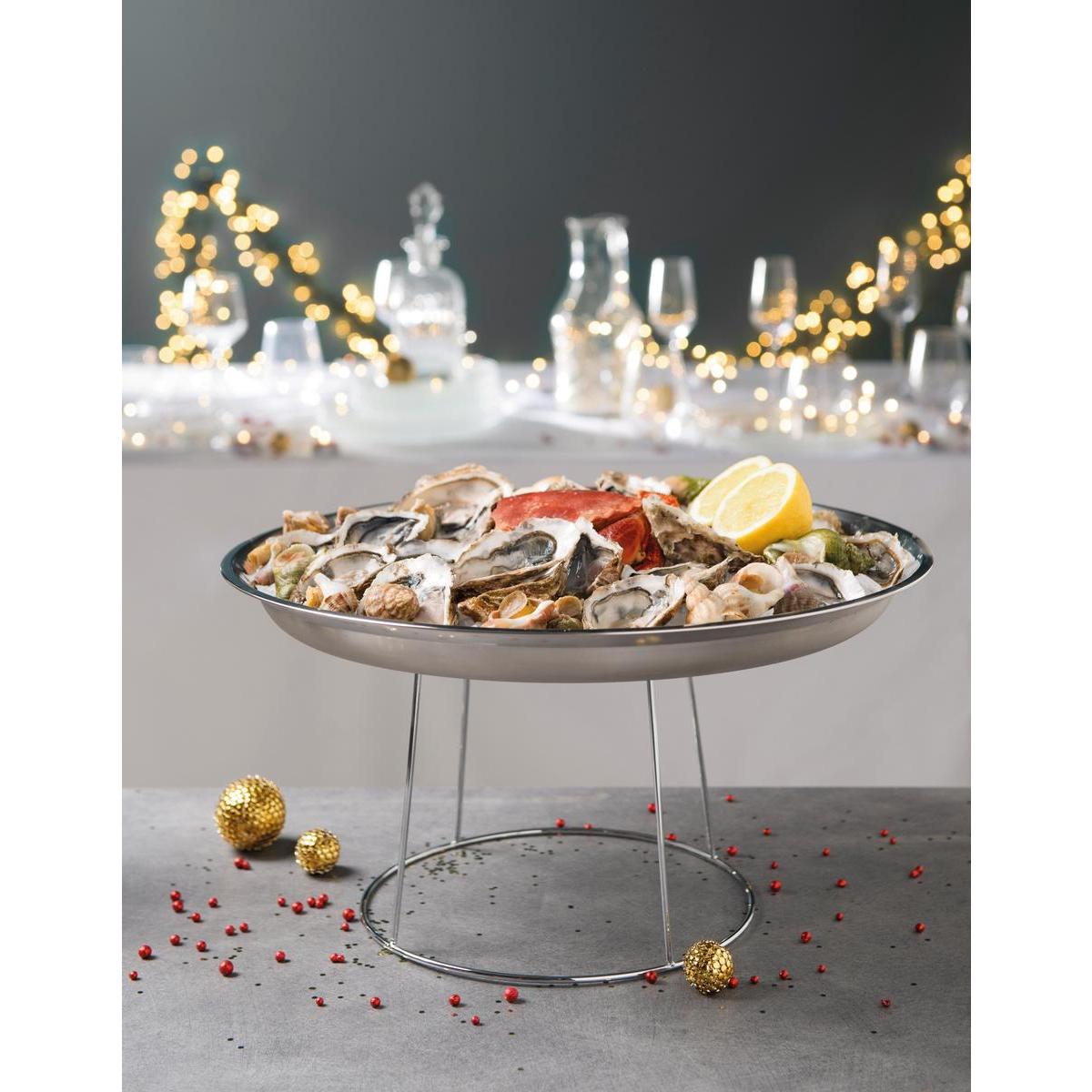 Plateau Polystyrène Pour Fruit De Mer Gifi Support pour plateau à fruits de mer - ø 19 x H 24.8 cm - Gris