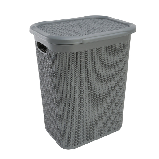 Coffre A Linge Tresse 50l Gris Paniers A Linge Et Lingeres