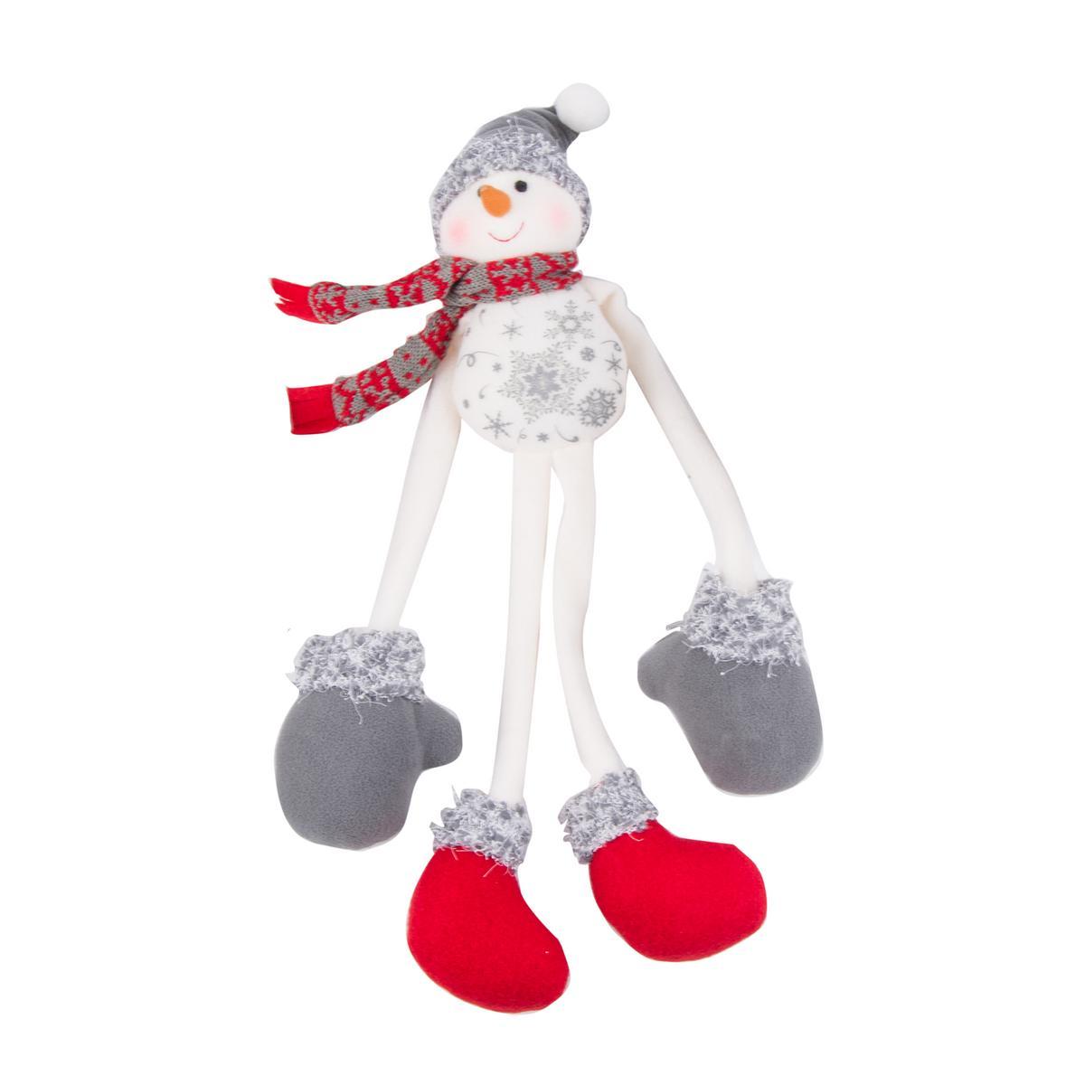 Personnage jambes et bras longs - Polyester - 10 x 6,5 x H 63 cm - Blanc, rouge et gris Personnage jambes et bras longs - Polyester - 10 x 6,5 x H 63 cm - Blanc, rouge et gris