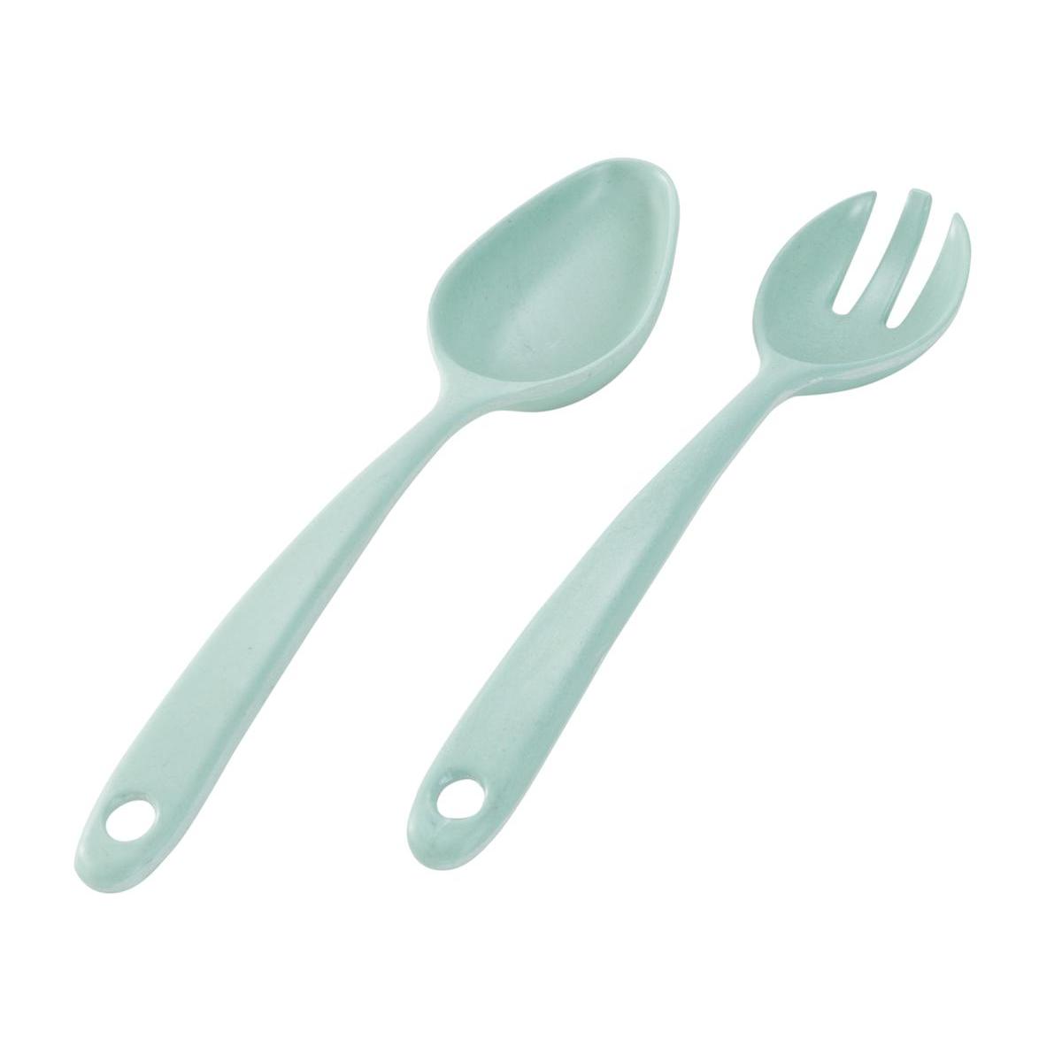 2 couverts a salade en fibre de bambou differents coloris couverts de table la foir fouille