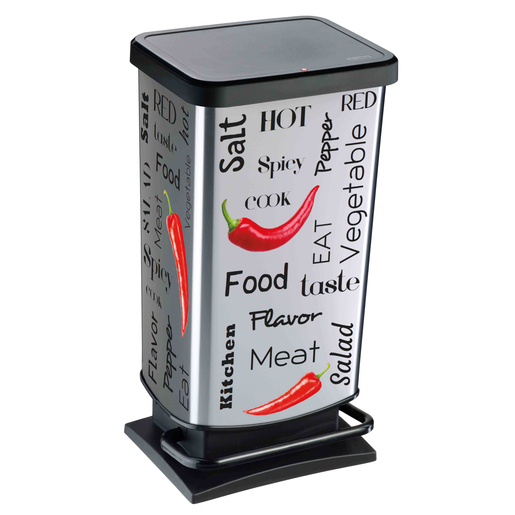 Poubelle Plastique Gris Noir Rouge Poubelles La Foir