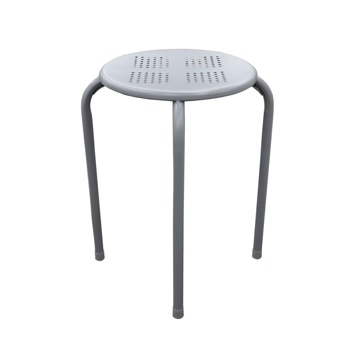 Tabouret rond - 30 x L 30 x H 45 cm - Gris - K.KOON