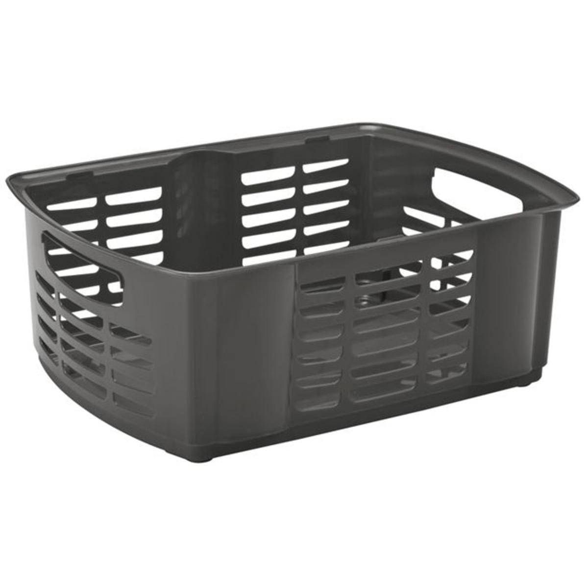 Corbeille de rangement en plastique - 40 x 30 x 15 cm - Noir Corbeille de rangement en plastique - 40 x 30 x 15 cm - Noir