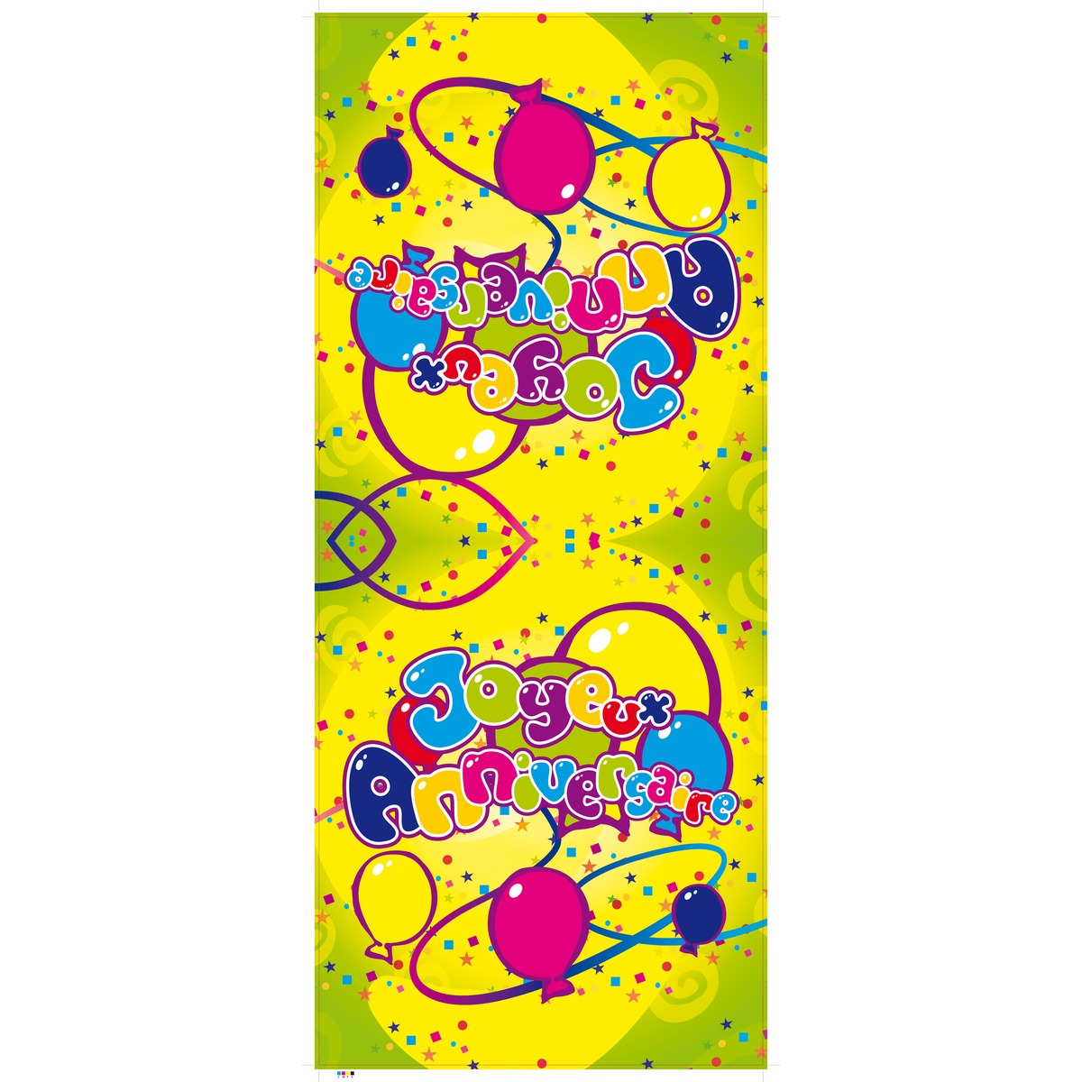 Nappe en rouleau Joyeux Anniversaire en papier gaufré - 6 x 1,18 cm - Multicolore