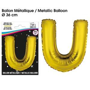 Ballon métallique or lettre u