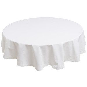 Nappe ronde unie - Diamètre 180 cm - Blanc