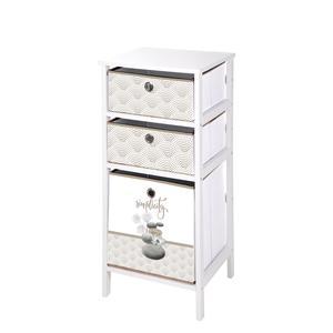 Meuble 3 paniers à imprimé - L 76 x l 36 cm - Multicolore