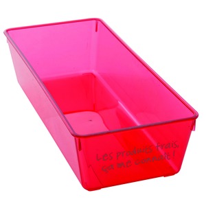 Bac de rangement pour réfrigérateur - 6,5 x 11,5 x 26,5 cm - Rouge