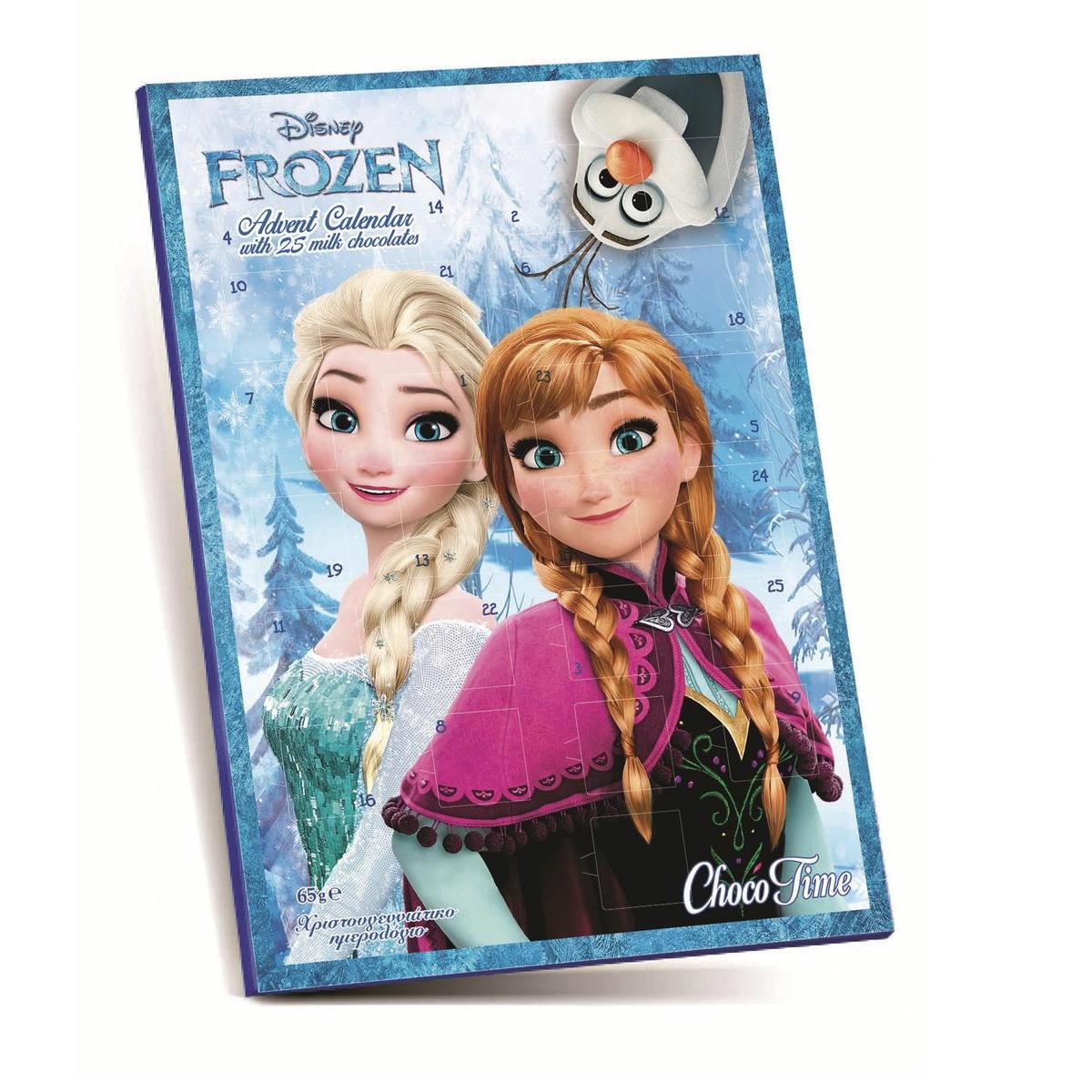 Calendrier de l'avent Princesses - Chocolat - 65 g - Bleu