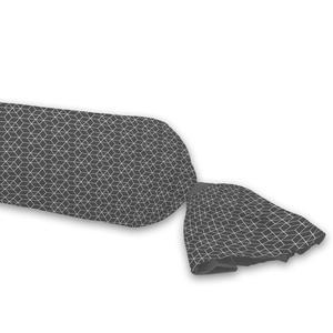 Taie de traversin - 85 x L 185 cm - Gris anthracite et blanc