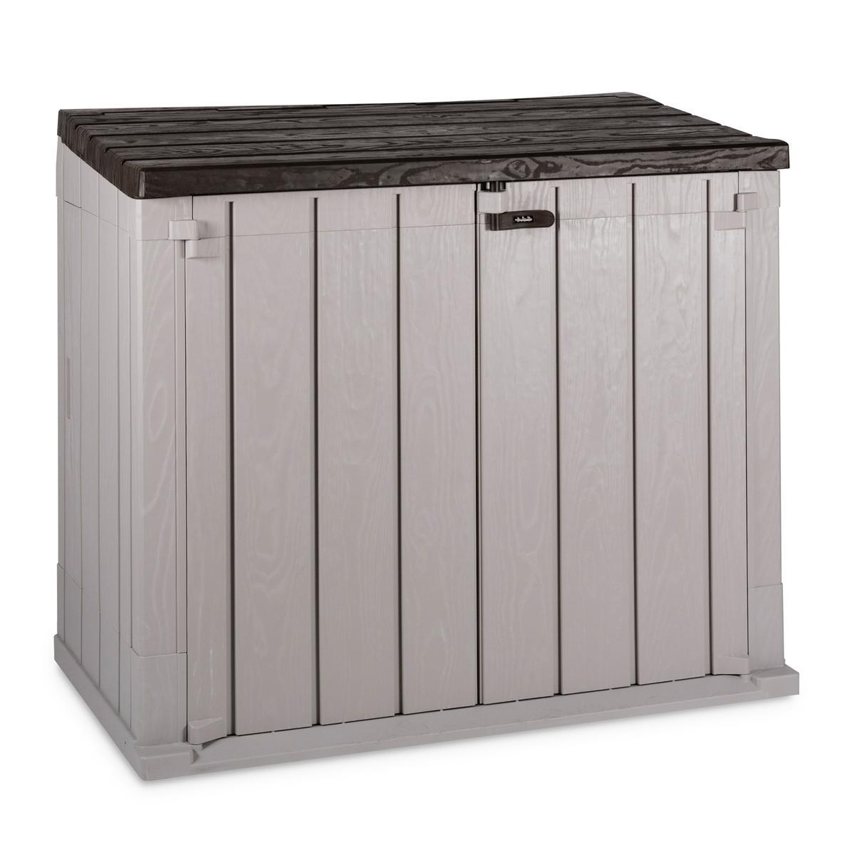 Boîte de rangement de jardin gris pp rotin 90 l