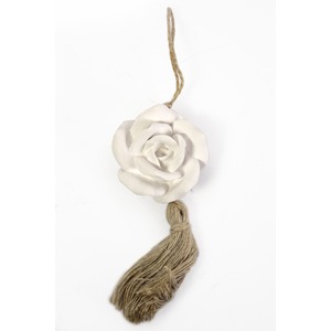 Objet décoratif en argile en forme de rose - Parfum coton