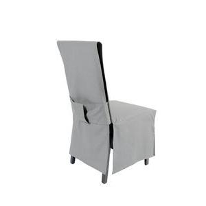 Housse de chaise dos droit - Polyester - 45 x 45 x H 100 cm - Gris