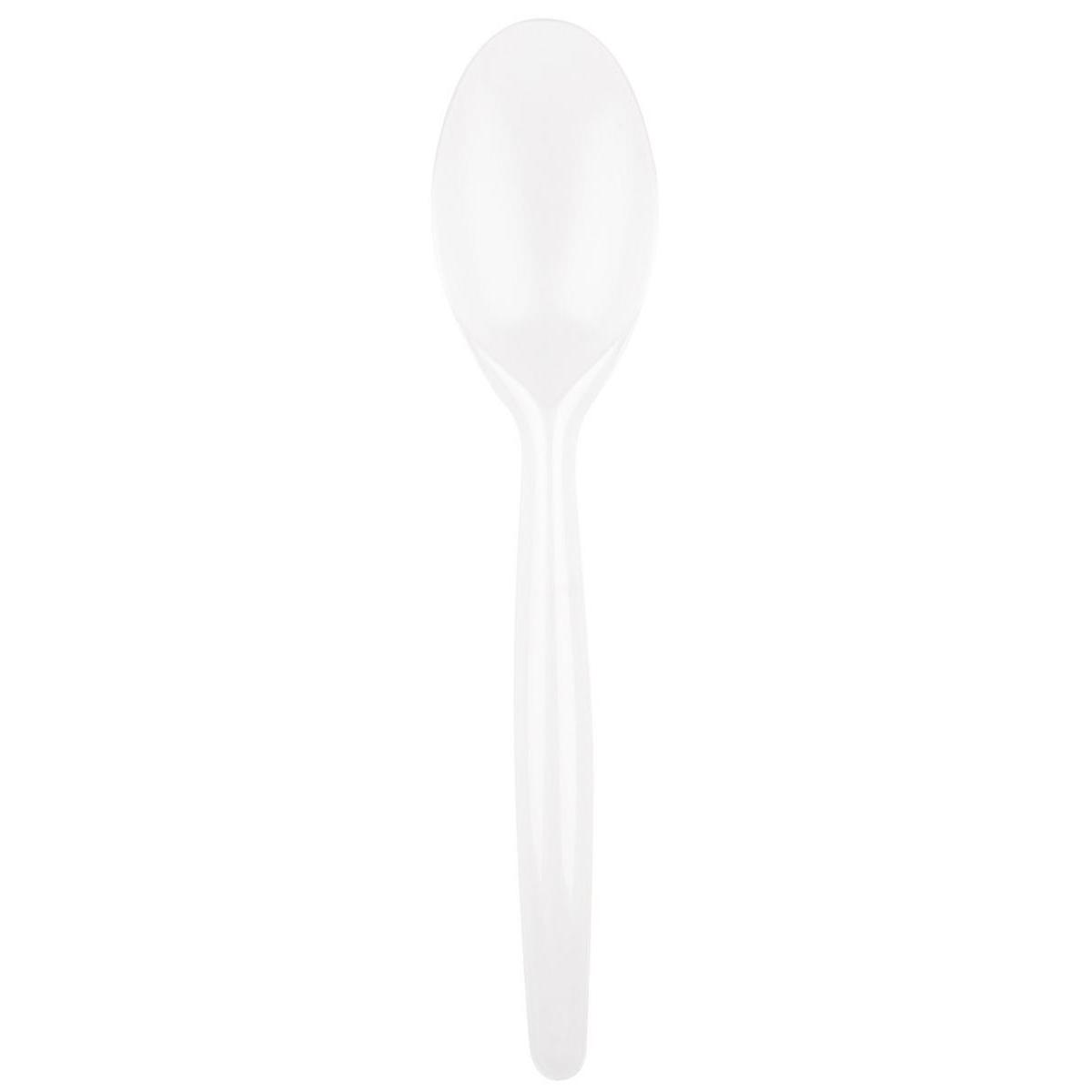 20 cuillères Easy - Plastique - 18,5 cm - Blanc