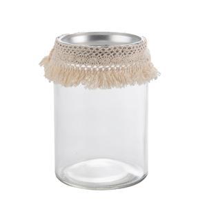 Photophore macramé - 9 x 13.5 cm - Transparent