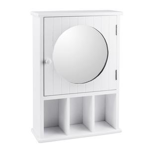 Étagère pour salle de bain - Paulownia et MDF - 40 x 15 x H 56 cm - Blanc