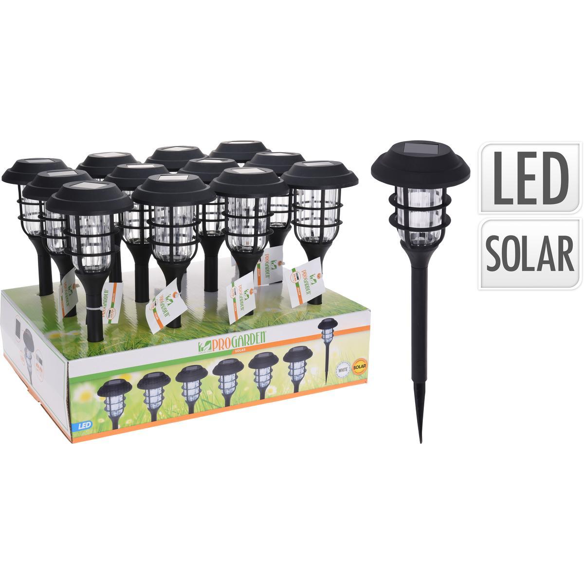 Lampe solaire - ø 12 x H 31 cm - Noir