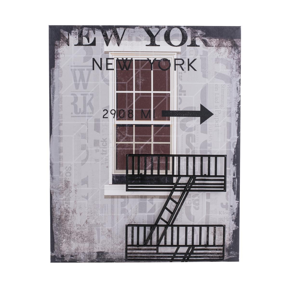 Toile NYC 3D - Polyester et métal - 2,5 x 50 x H 60 cm - Différents modèles Toile NYC 3D - Polyester et métal - 2,5 x 50 x H 60 cm - Différents modèles