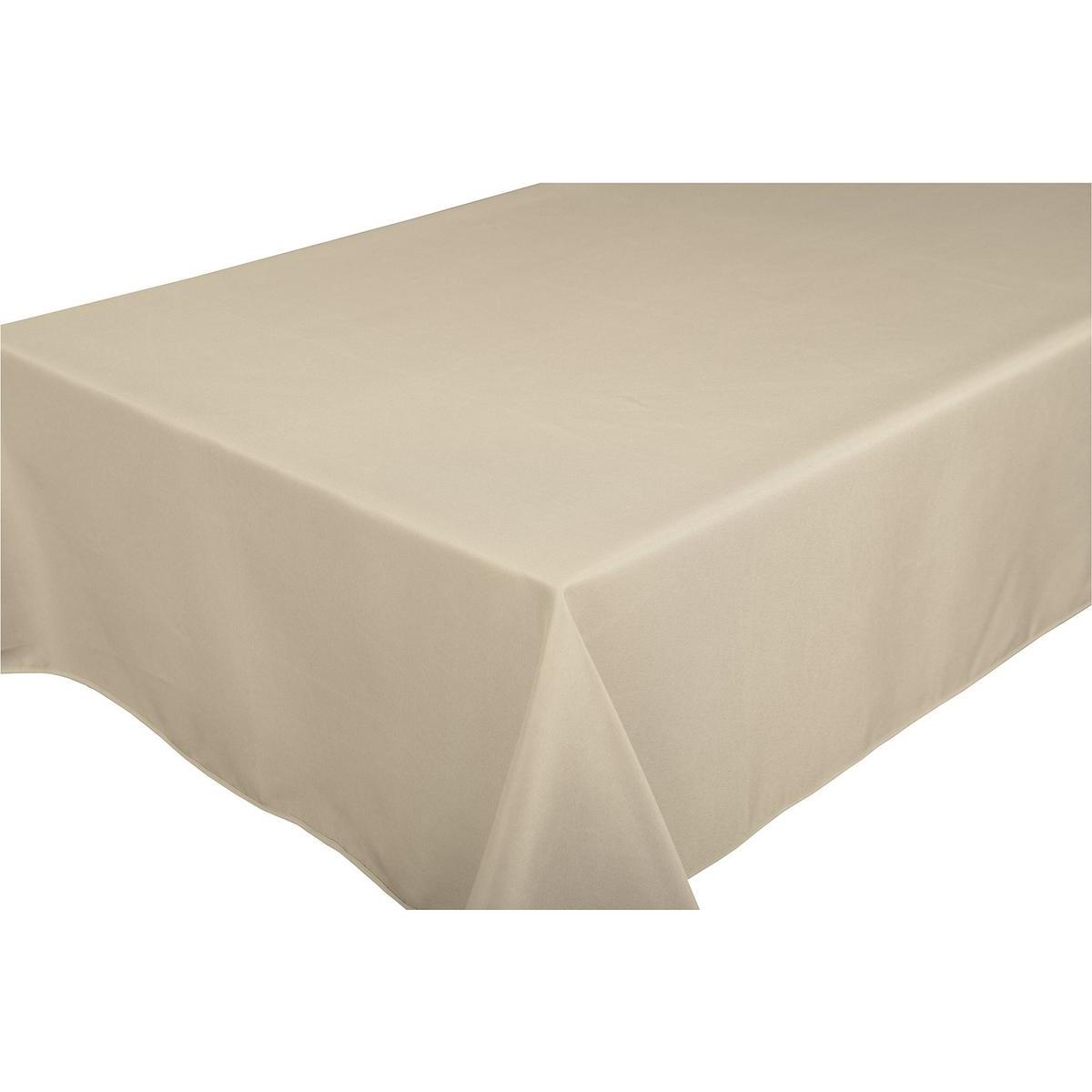 Toile cirée rectangulaire - 100 % Polyester - 145 x 300 cm - Marron taupe Toile cirée rectangulaire - 100 % Polyester - 145 x 300 cm - Marron taupe