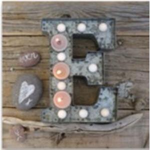 Toile LED lettre E - 30 x 30 cm