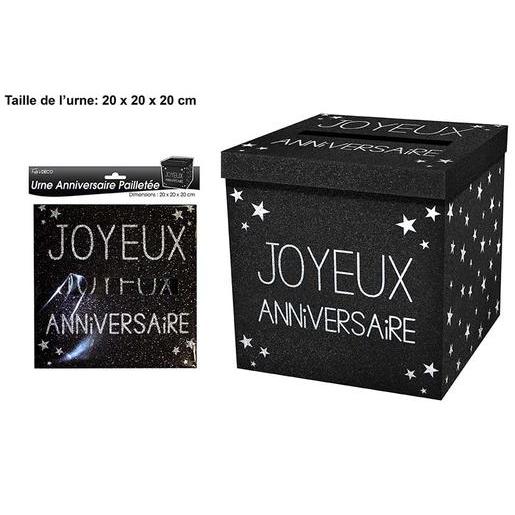 Urne Anniversaire Pailletee Noir Anniversaire La Foir Fouille