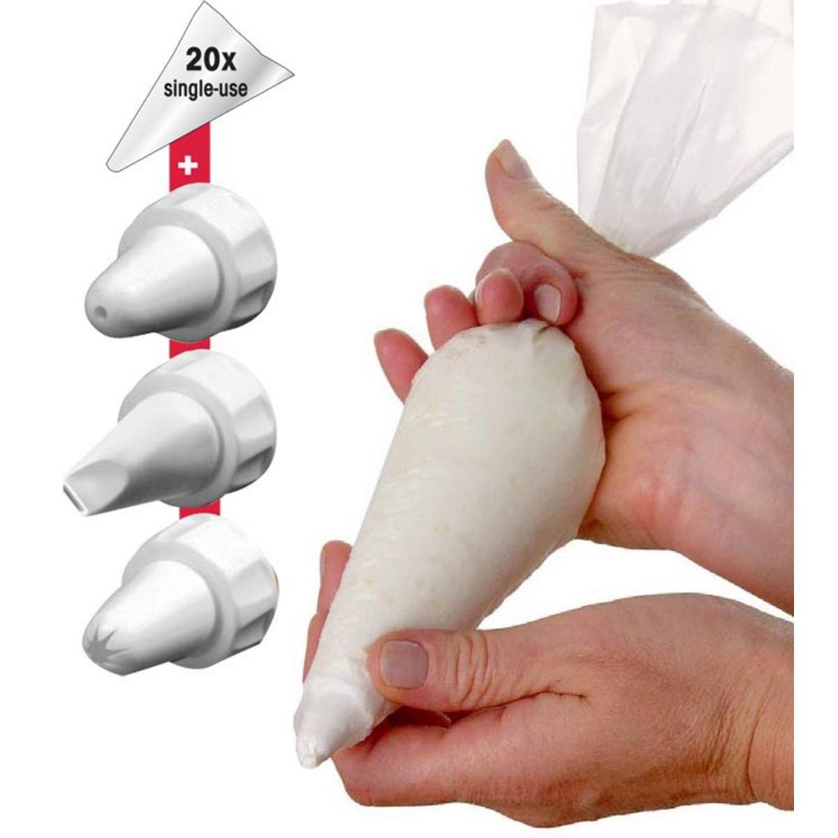 Poches A Douilles Et 4 Embouts Blanc Patisserie Decoration De Gateau La Foir Fouille