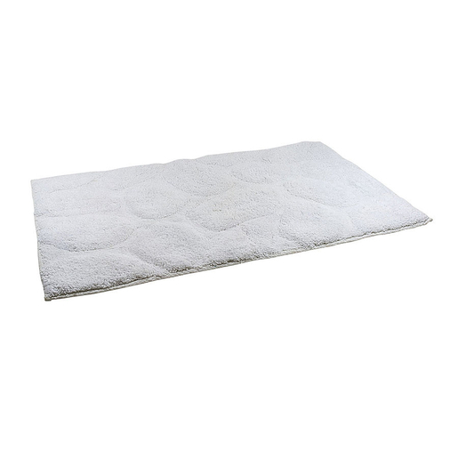 Tapis De Bain Galets Relief Coton Blanc Tapis De Bain Et
