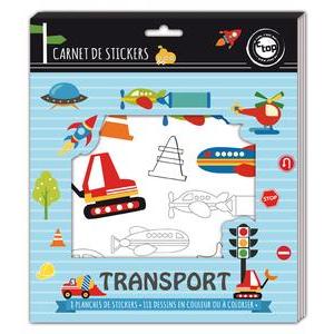 Carnet de stickers transports - Papier - 22,2 x 0,2 x 25,5 cm - Multicolore
