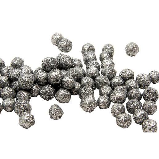 Boules Decoratives Pailletees Polystyrene Gris Decoration