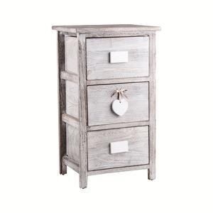 Meuble de rangement 3 tiroirs - Bois - 35 x 28 x H 60,5 cm - Gris