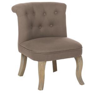 Fauteuil effet lin Calixte - 50 x 56 x H 63 cm - Marron