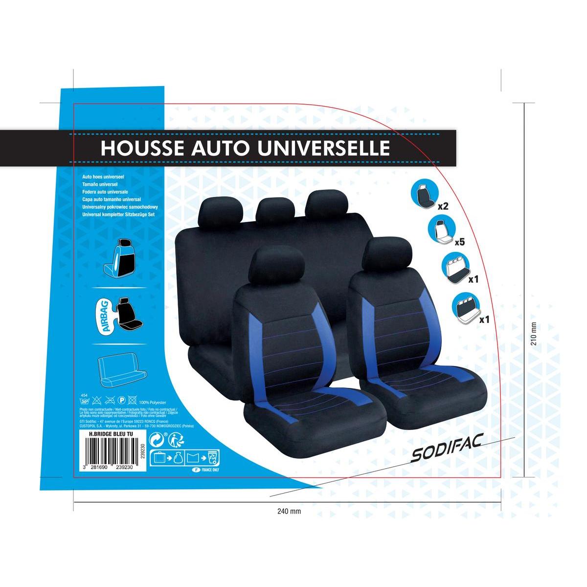 Housses de siège auto universelles - 9 pièces - Différents modèles