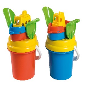 Seau de plage garni Bateau - Diamètre 13 cm - Différents coloris