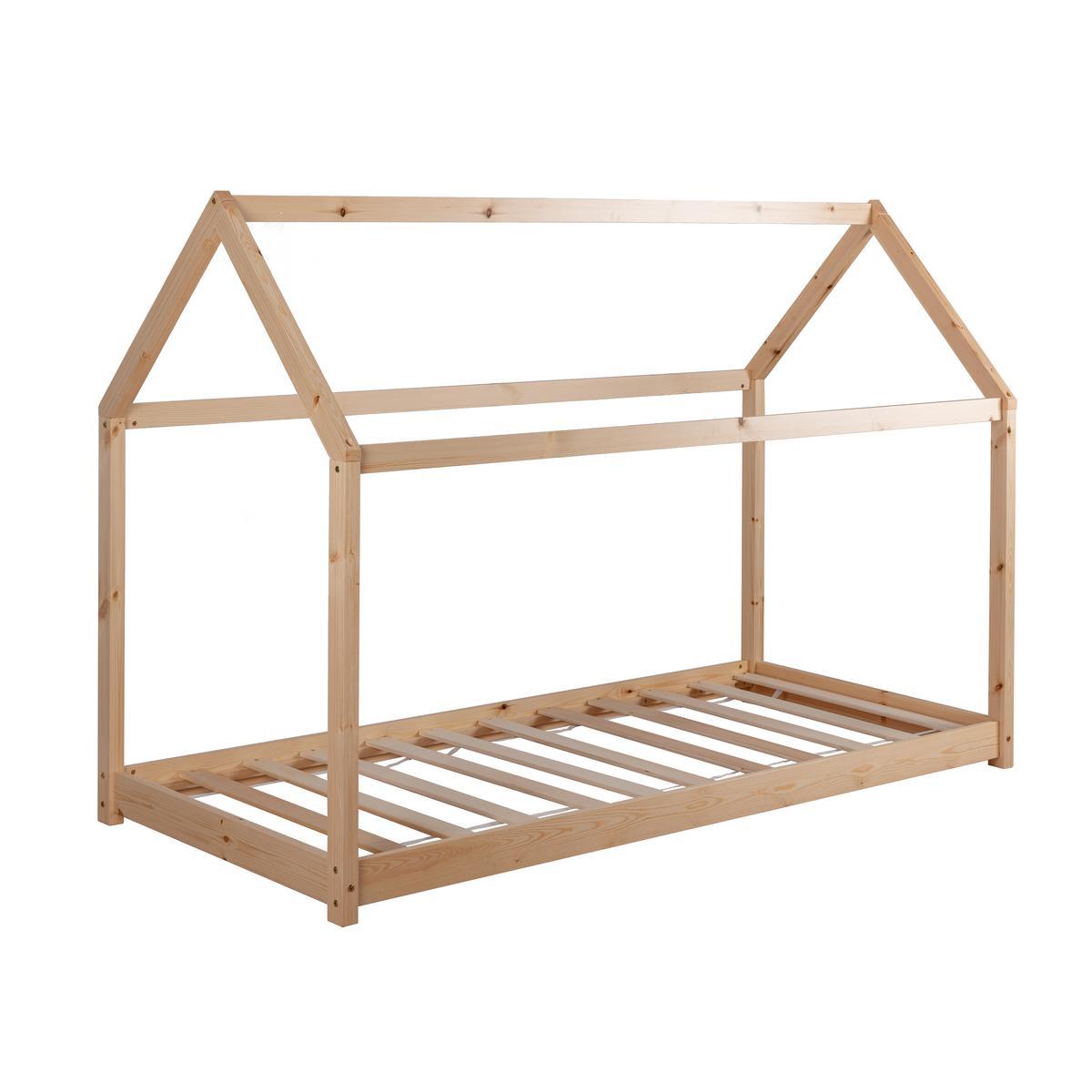 lit cabane noe 195 x h 140 x 97 cm marron mini k koon esprit deco la foir fouille