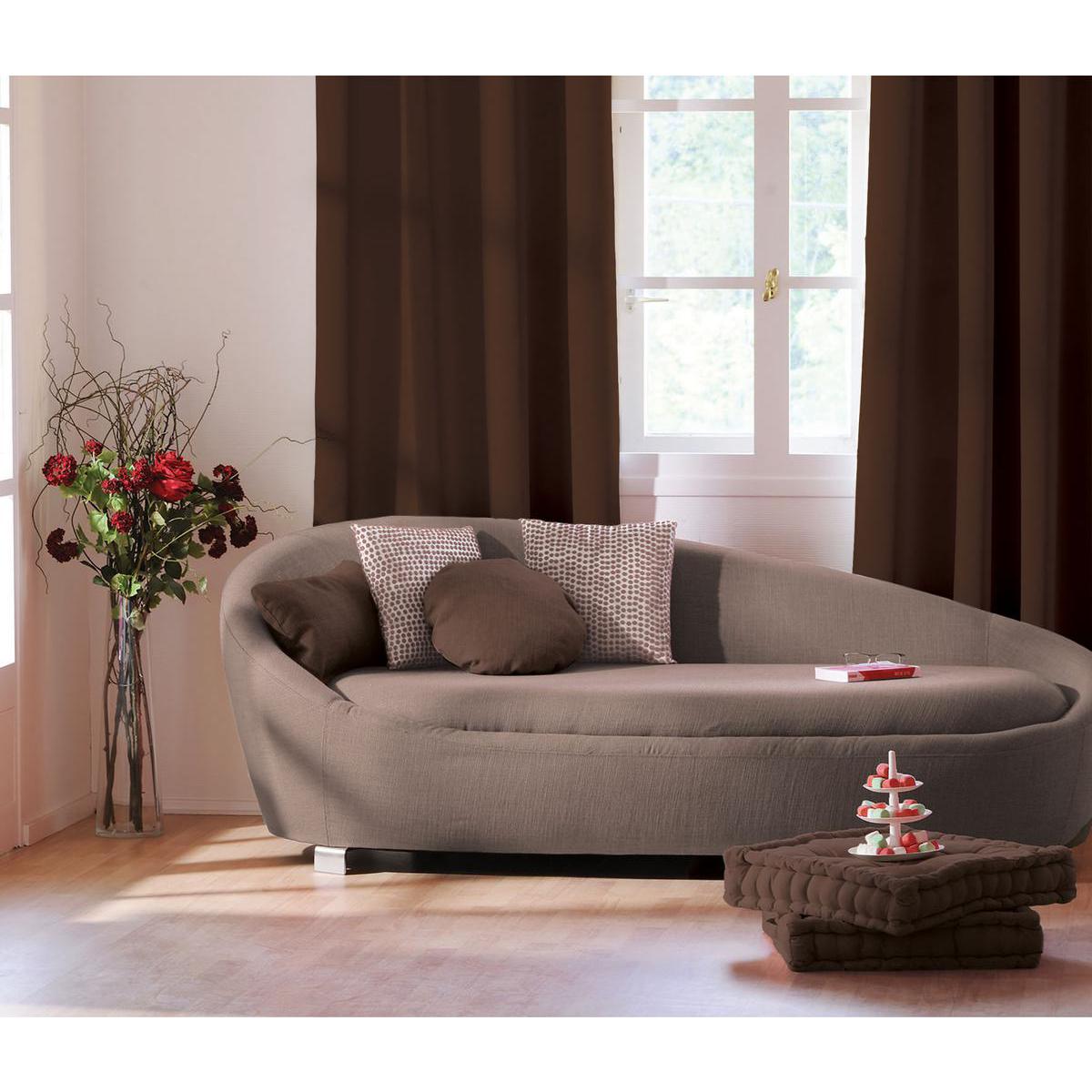 Panneau à œillets occultant - 100% polyester - 140 x 180 cm - Marron Panneau à œillets occultant - 100% polyester - 140 x 180 cm - Marron