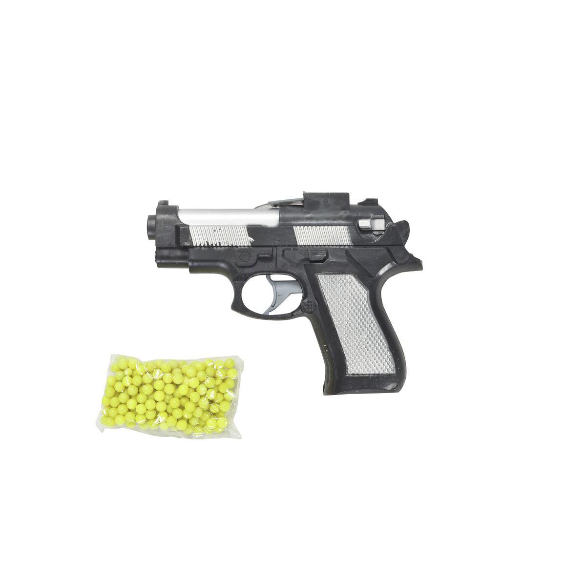 Pistolet à bille en plastique - Noir, Jaune