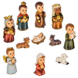 Santons enfants en résine - 11 x H 8 cm - Différents modèles assortis - Multicolore