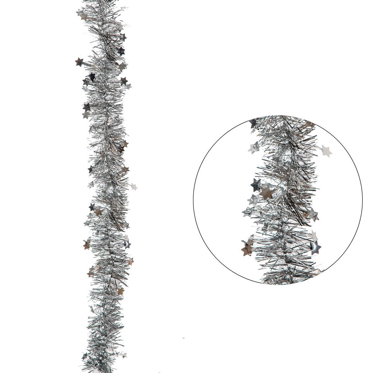 Guirlande scintillante étoiles - ø 10 cm x L 2 m - Argent Guirlande scintillante étoiles - ø 10 cm x L 2 m - Argent
