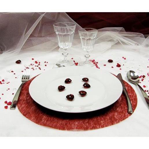 4 Sets De Table Ronds Tissu Rouge Decoration Mariage La