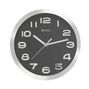 Horloge murale rétro en aluminium - Diamètre 20 cm - Noir