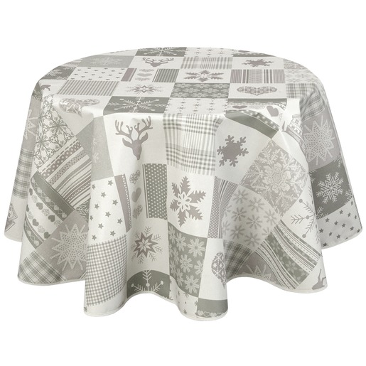 Nappe En Toile Ciree La Plagne Ronde 150 Cm Blanc Ecru Toile Ciree La Foir Fouille